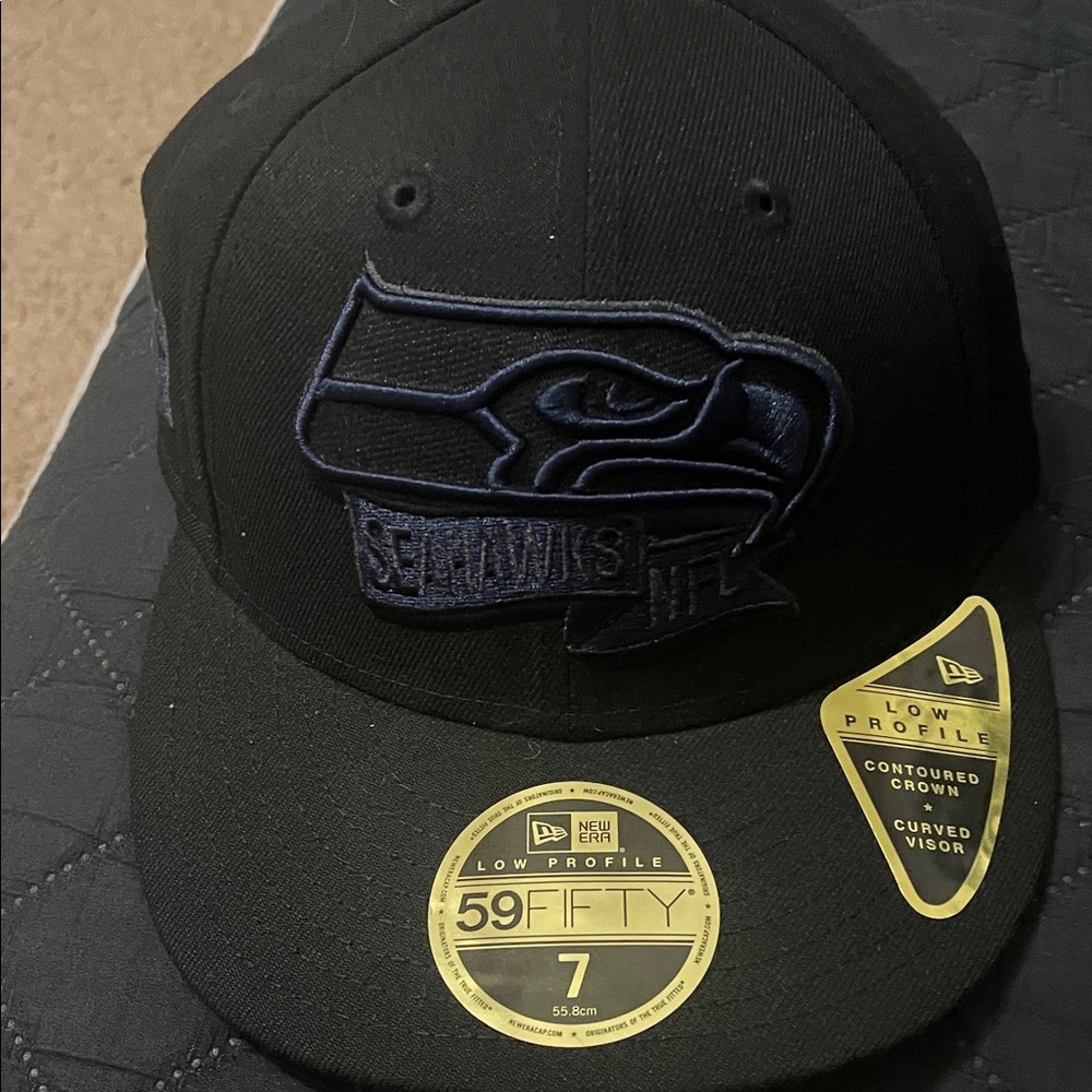 New Era Black and Blue fittedSeahawks 59FIFTY Cap